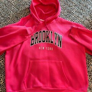 Brooklyn New York Hoodie in Hot Pink